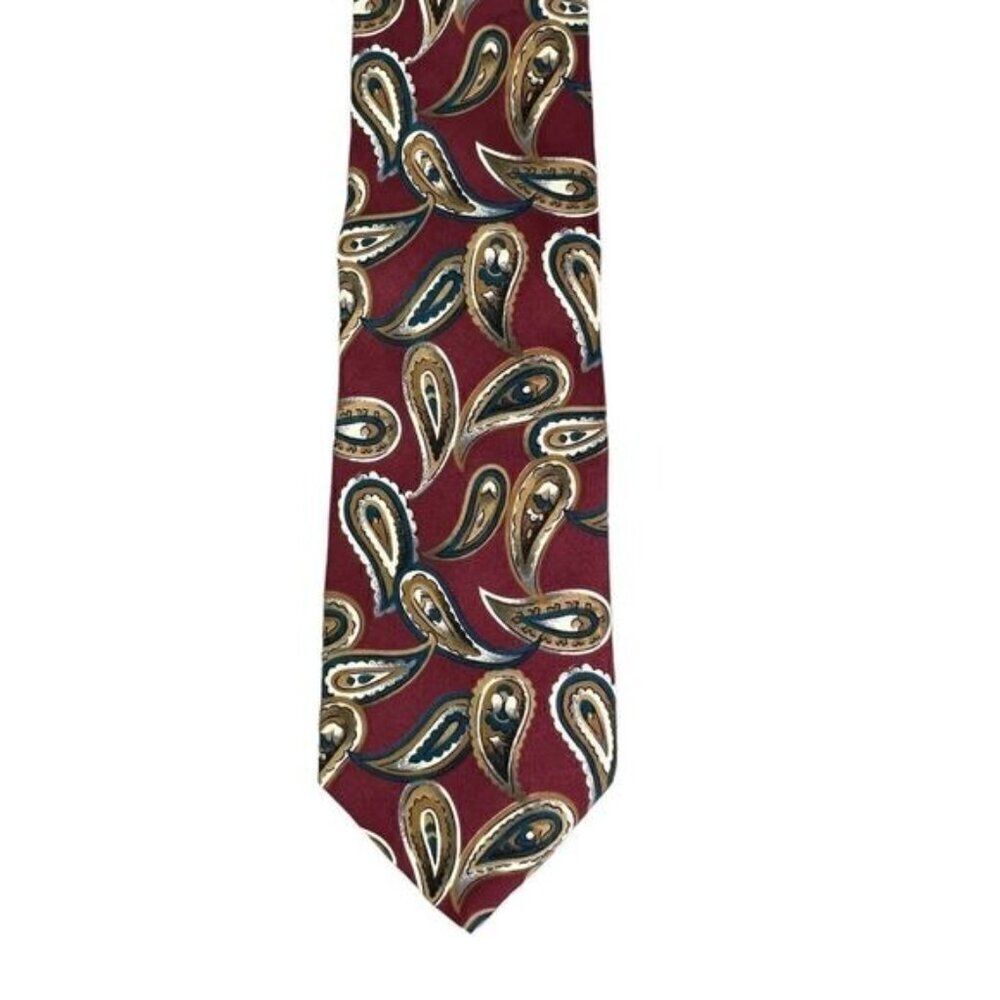 CHRISTIAN DIOR MENS SILK TIE RED WITH DESIGN